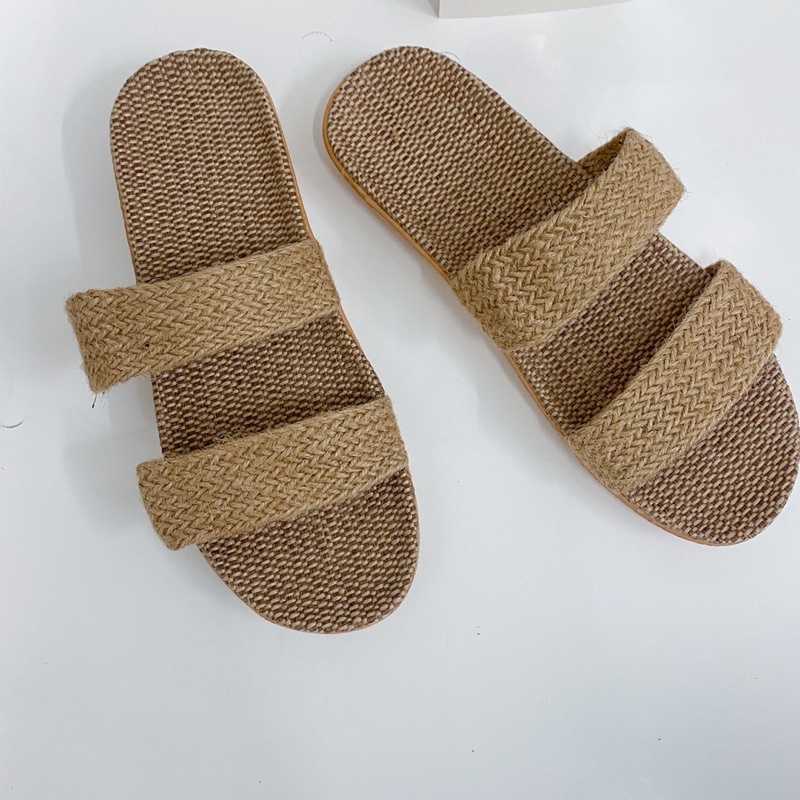 Dép Cói Bố Bông Cúc 2 Ngang Shoes Paradise DC