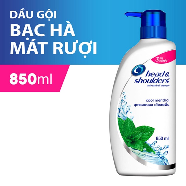 Dầu Gội Head & Shoulder 850ml Làm Sạch Gàu Bạc Hà Mát Rượu