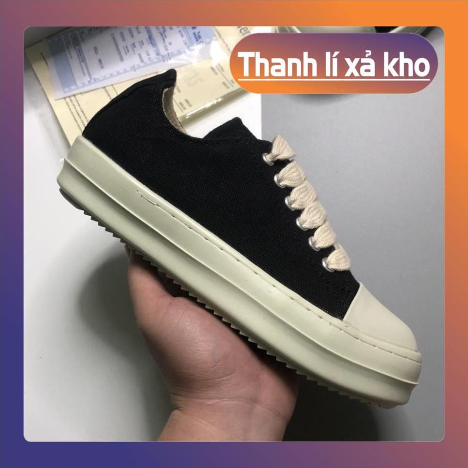 Giày Rick Owen, Giày RO Màu Đen Cổ Thấp Đế Khâu Thơm Hương Vani Cao Cấp, Full Size Nam Nữ | RO001