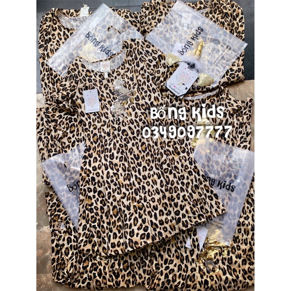 Váy Hè Bé Gái Kỳ Lân Đốm Kèm Headband