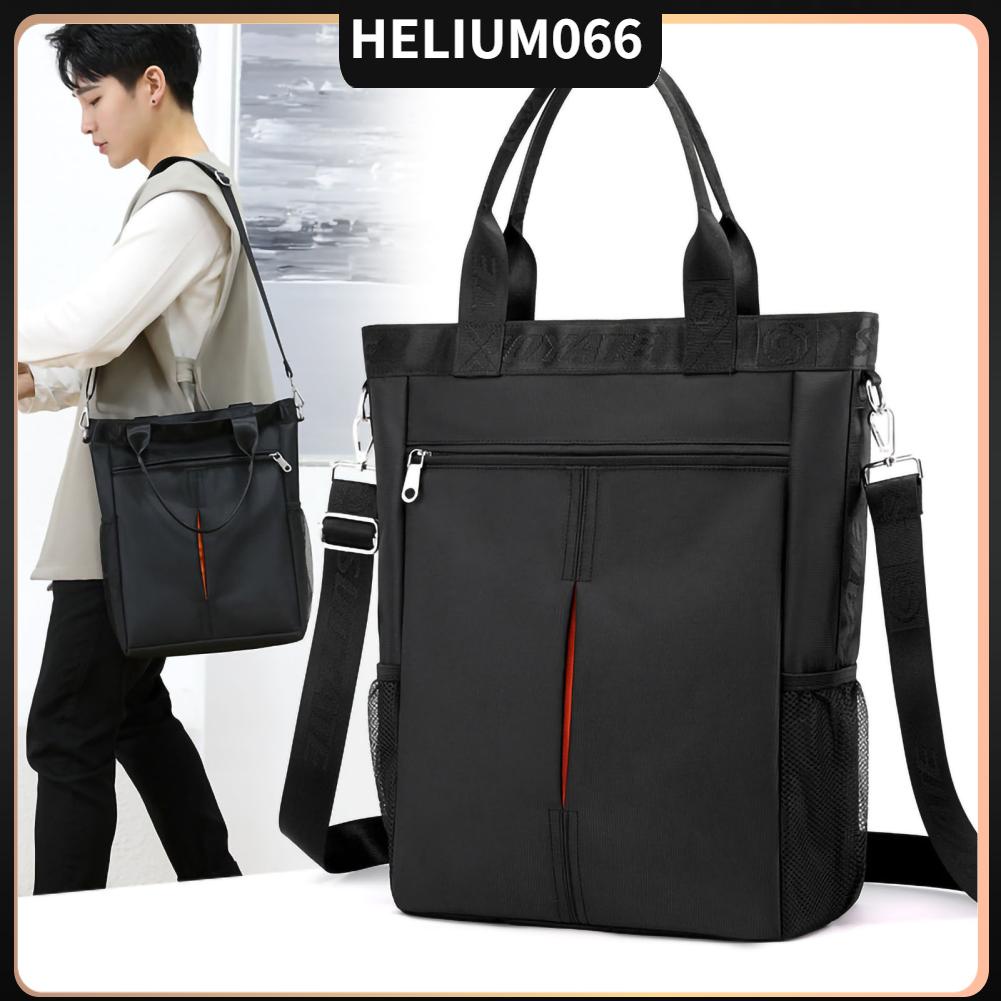 Helium066 Helium066 Túi máy tính xách tay cho nam Chuyến đi công tác Đơn giản Messenger đeo vai đơn Màu đen