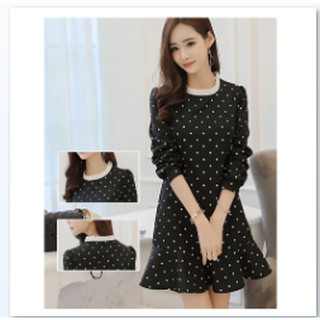 Đầm Công Sở Chấm Bi Đuôi Cá