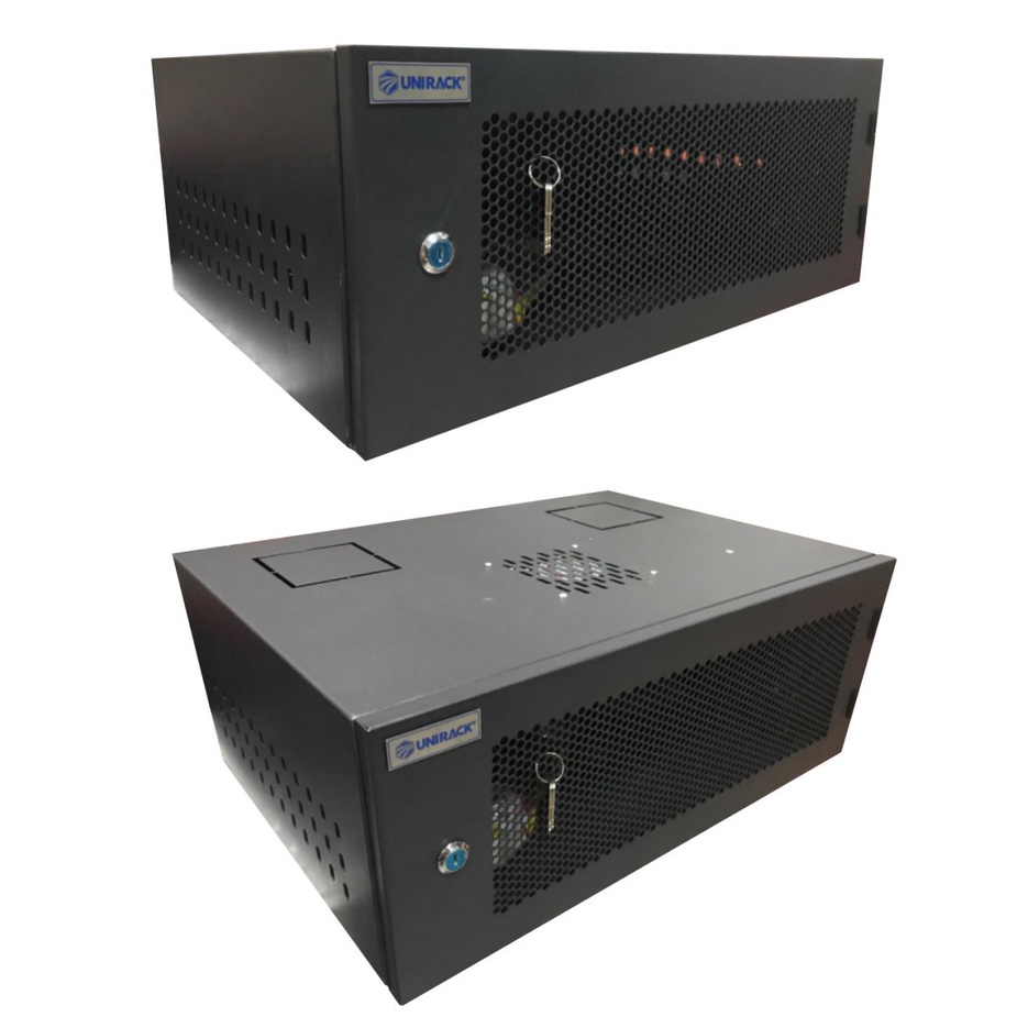 Tủ rack 4U sâu 400 treo tường - Tủ mạng 4U sâu 400,treo tường,màu trắng - Tủ Rack Sài Gòn - MÀU ĐEN