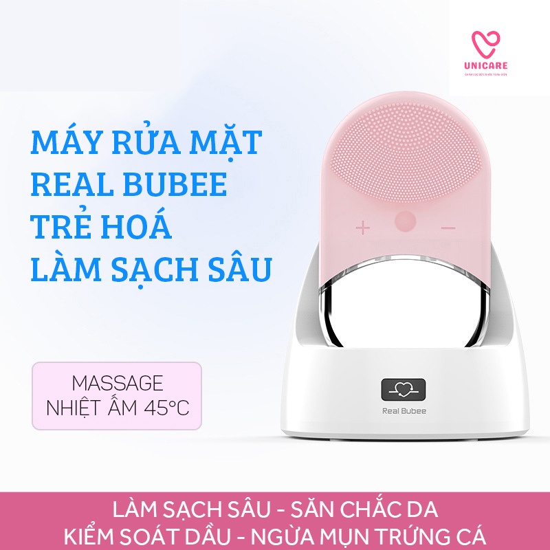 Máy rửa mặt REAL BUBEE tích hợp máy đẩy tinh chất cao cấp - Máy chăm sóc da mặt 2 trong 1 cực tiện lợi &amp; tiết kiệm