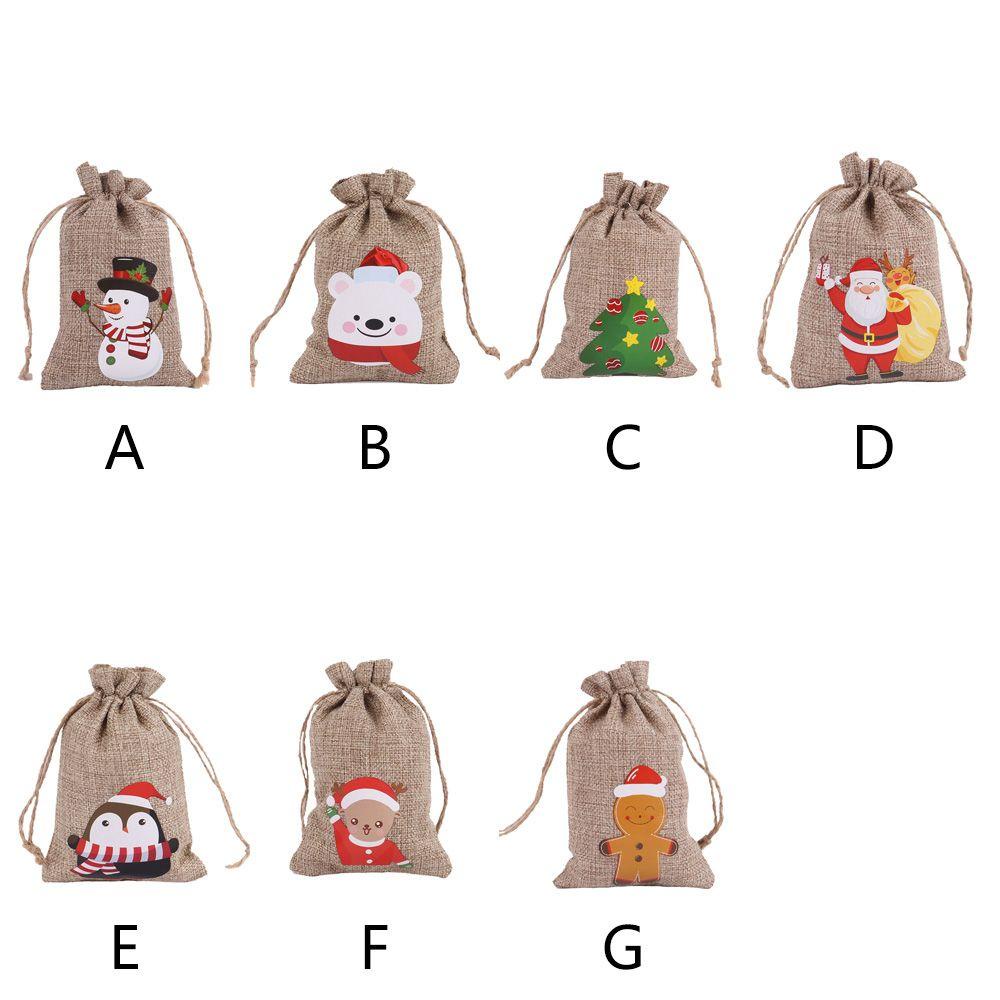 Túi Dây Rút Đựng Kẹo / Trang Sức In Họa Tiết Ông Già Noel Trang Trí Tiệc Cưới / Giáng Sinh