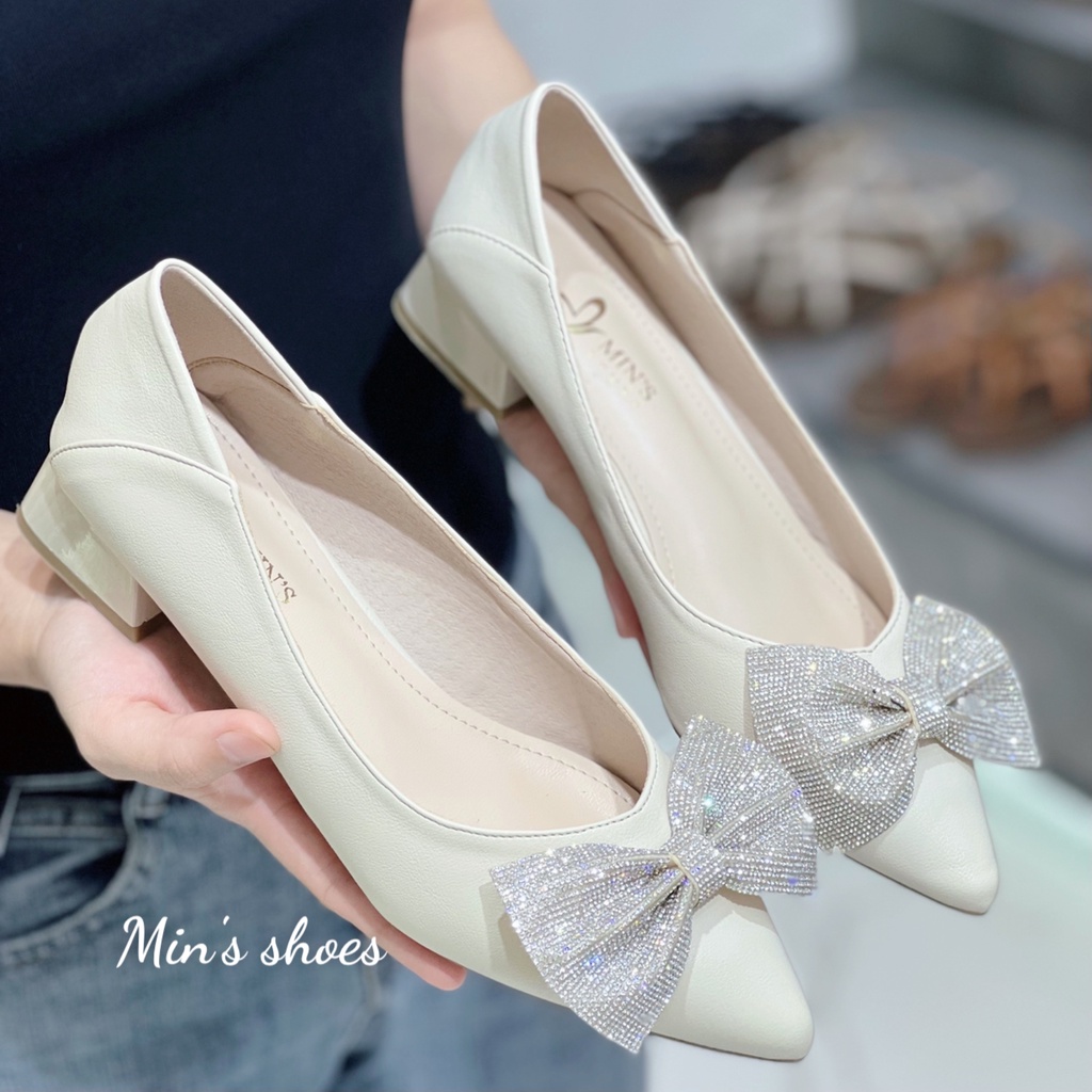 Min's Shoes - Giày Gót Vuông Da Dê Cao Cấp V229