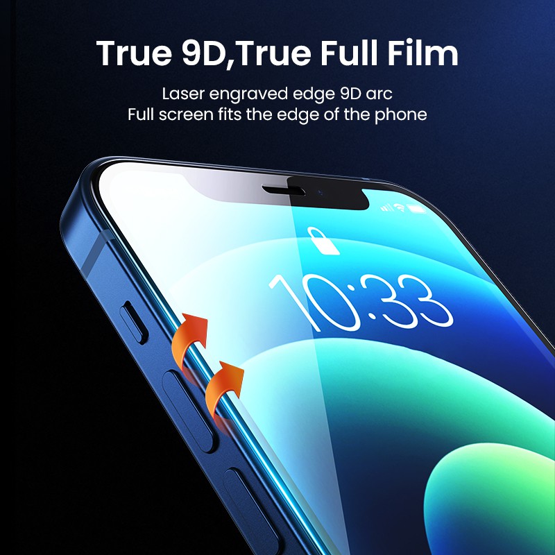 Miếng dán màn hình UGREEN mặt kính trong suốt 9D bảo vệ toàn diện thích hợp cho iPhone 12 11 Pro Max Mini