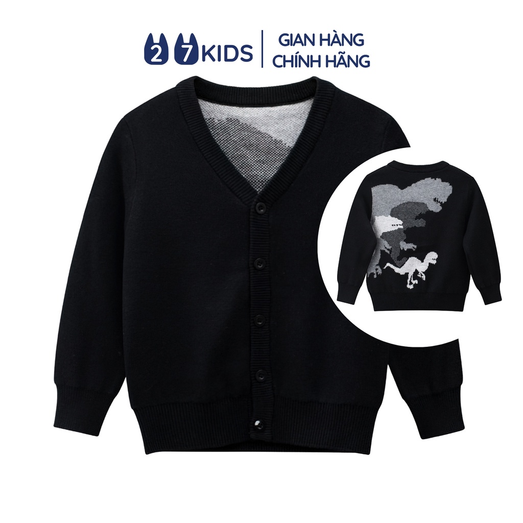 Áo len cardigan cài cúc bé trai 27Kids áo khoác len dài tay nam cho trẻ từ 2-10 tuổi BLSW4 - Hàng mới về