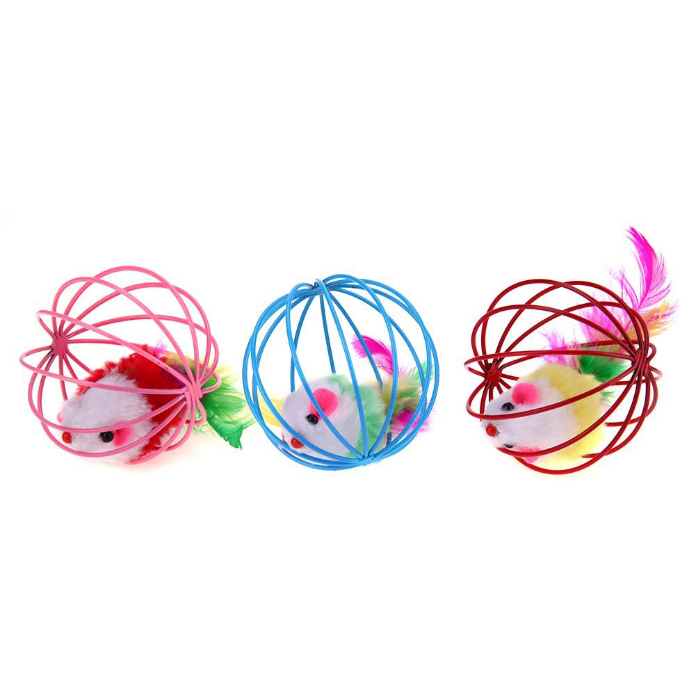 Quả bóng đồ chơi có chuột giả cho mèo cưng