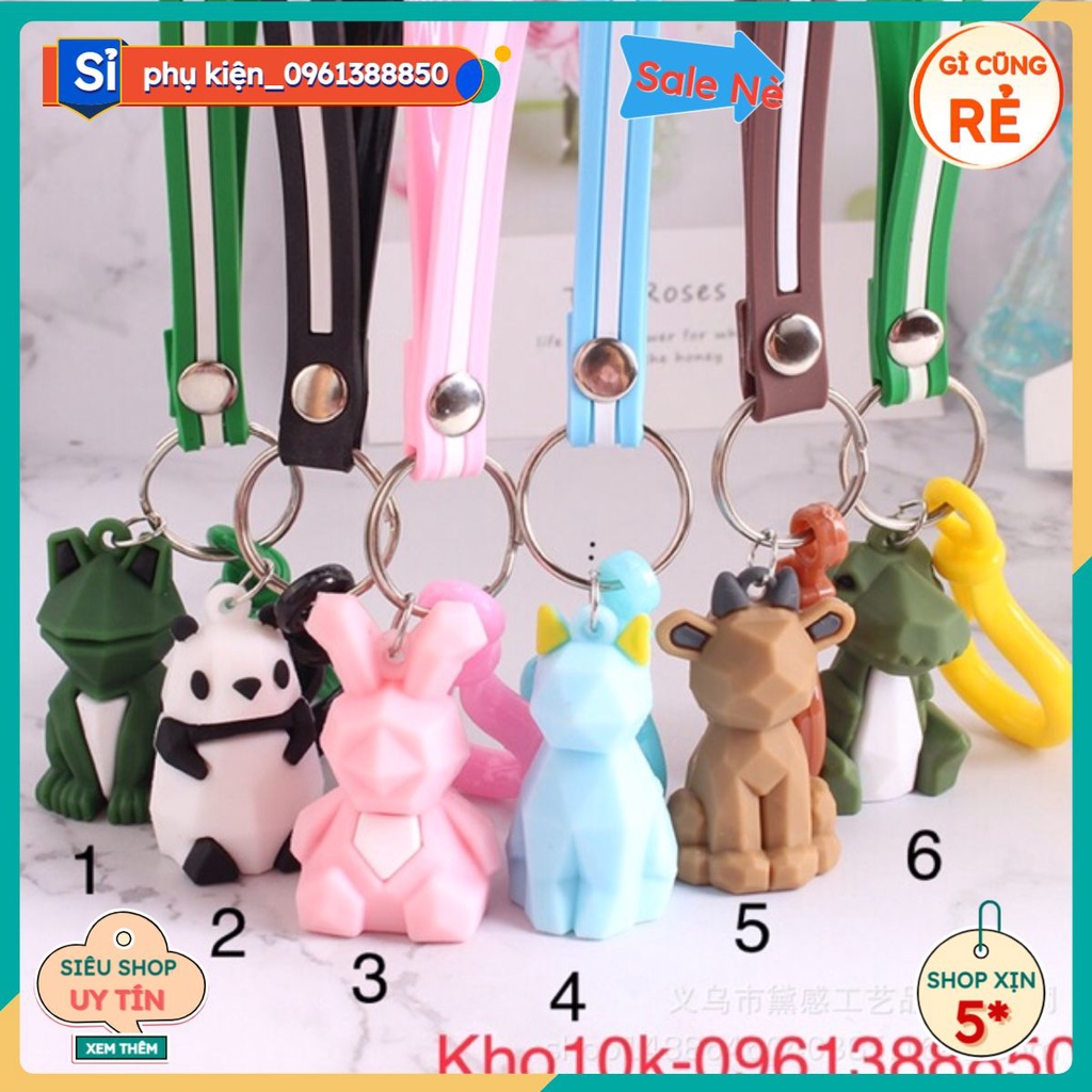 Móc khoá hoạt hình panda khủng long kỳ lân búp bê hot trend
