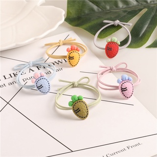 Dây buộc tóc cao su co giãn hình củ cà rốt hoạt hình sáng tạo phong cách Hàn Quốc cho bé