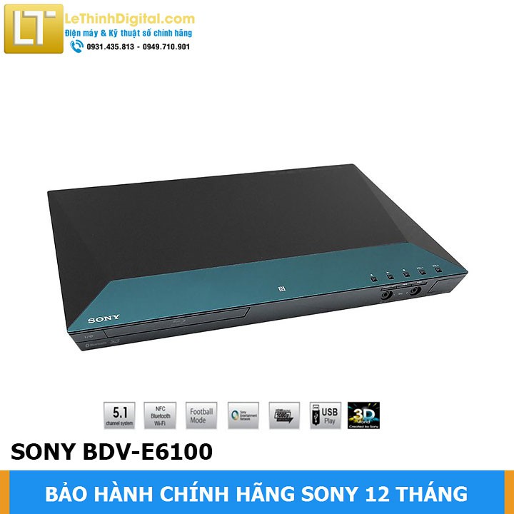 [Giao miễn phí tại TP.HCM] Dàn âm thanh Sony 3D Blu-ray BDV-E6100 - Hãng phân phối - Bảo hành chính hãng 12 tháng