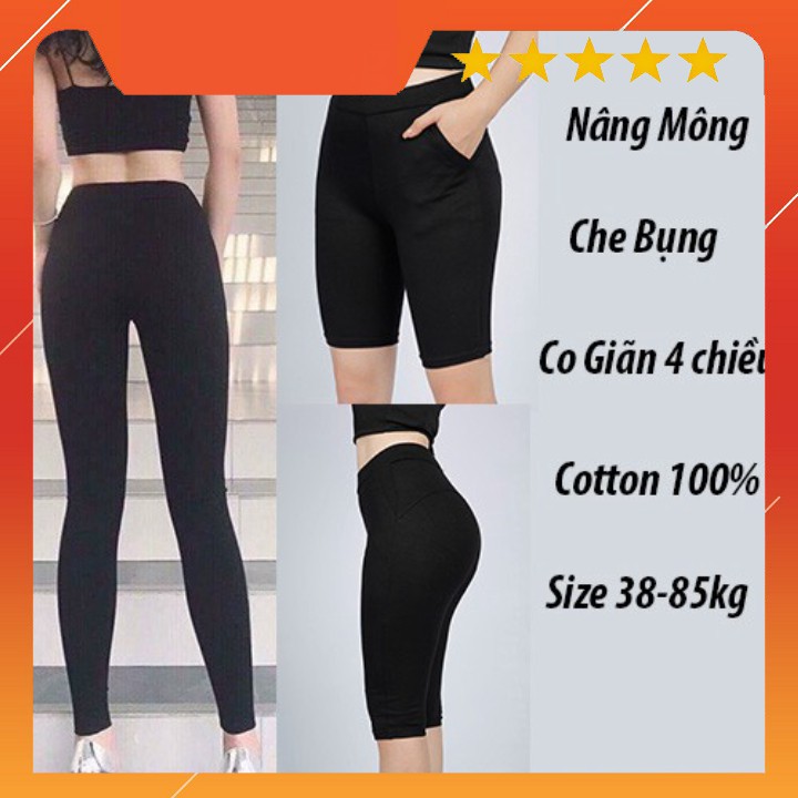 (Rẻ Vô Địch) Quần Legging Đùi,Lửng Ngố, Dài, Nâng Mông Cạp Cao Siêu Hot Siêu Co Giãn Loại 1