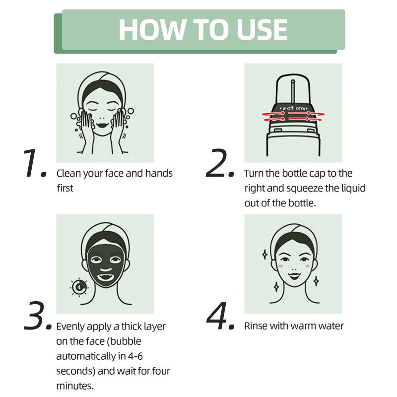 Mặt Nạ Sủi Bọt Tự Động Dưỡng Ẩm Thu Nhỏ Lỗ Chân Lông Trị Mụn Đầu Đen 100g