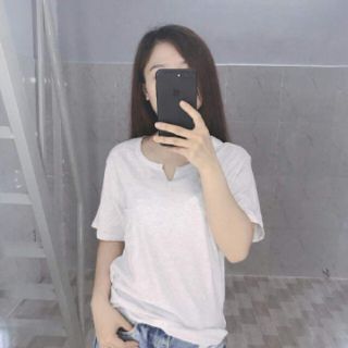 ÁO THUN GIẤY TRƠN CỔ XẺ V
