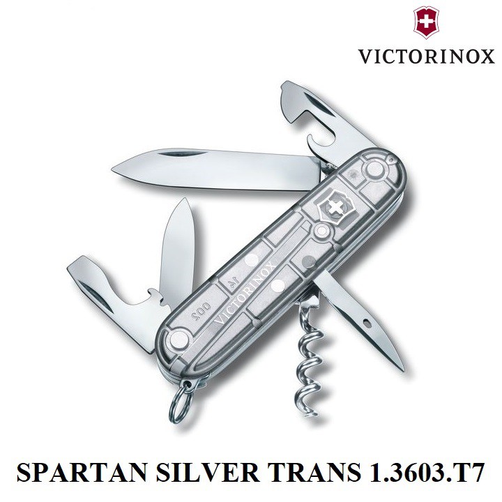 [BỀN ĐẸP] Dụng Cụ Xếp Đa Năng VICTORINOX Spartan Silver Trans 1.3603.T7