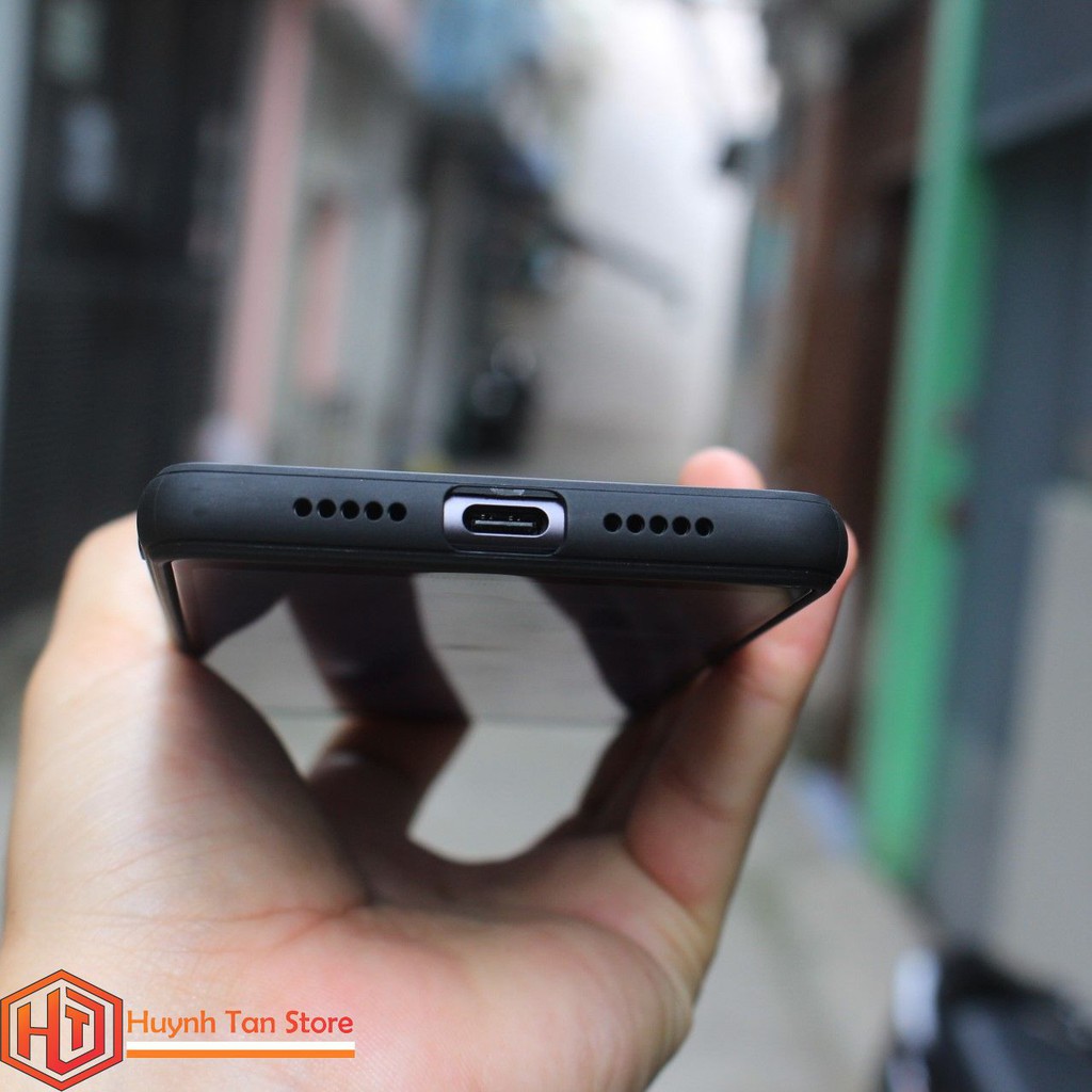 Ốp lưng Xiaomi Mi 8 SE vân vải Jean chống bám vân tay,Màu Đen