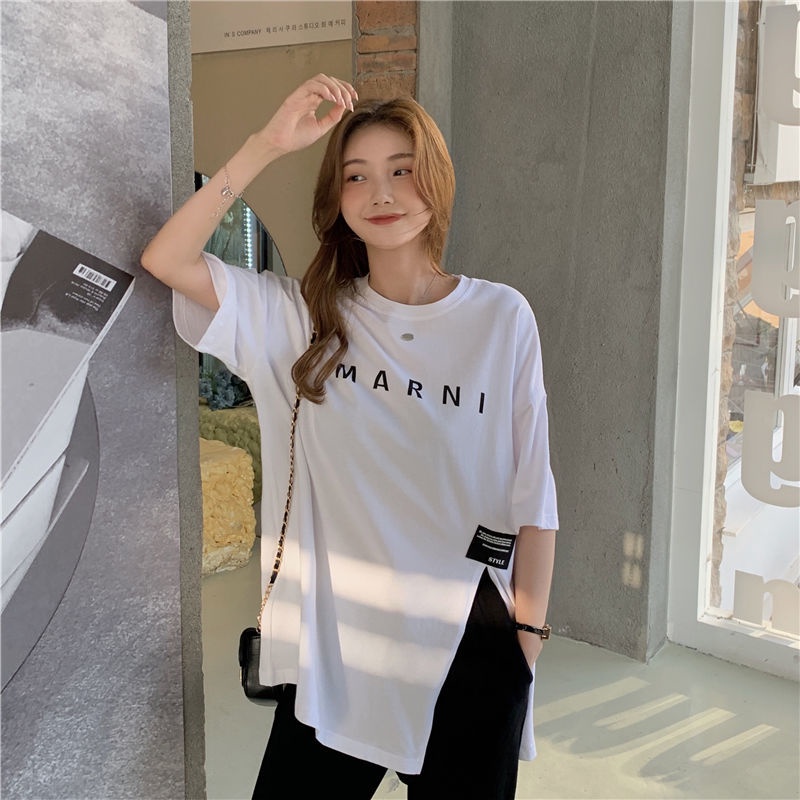 Áo Thun Tay Ngắn Dáng Rộng Che Bụng Thời Trang Mùa Hè Dành Cho Nữ