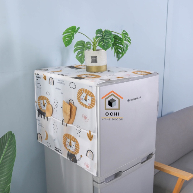 Khăn che tủ lạnh, tấm phủ tủ lạnh chống thấm, áo phủ tủ lạnh có túi ochi home