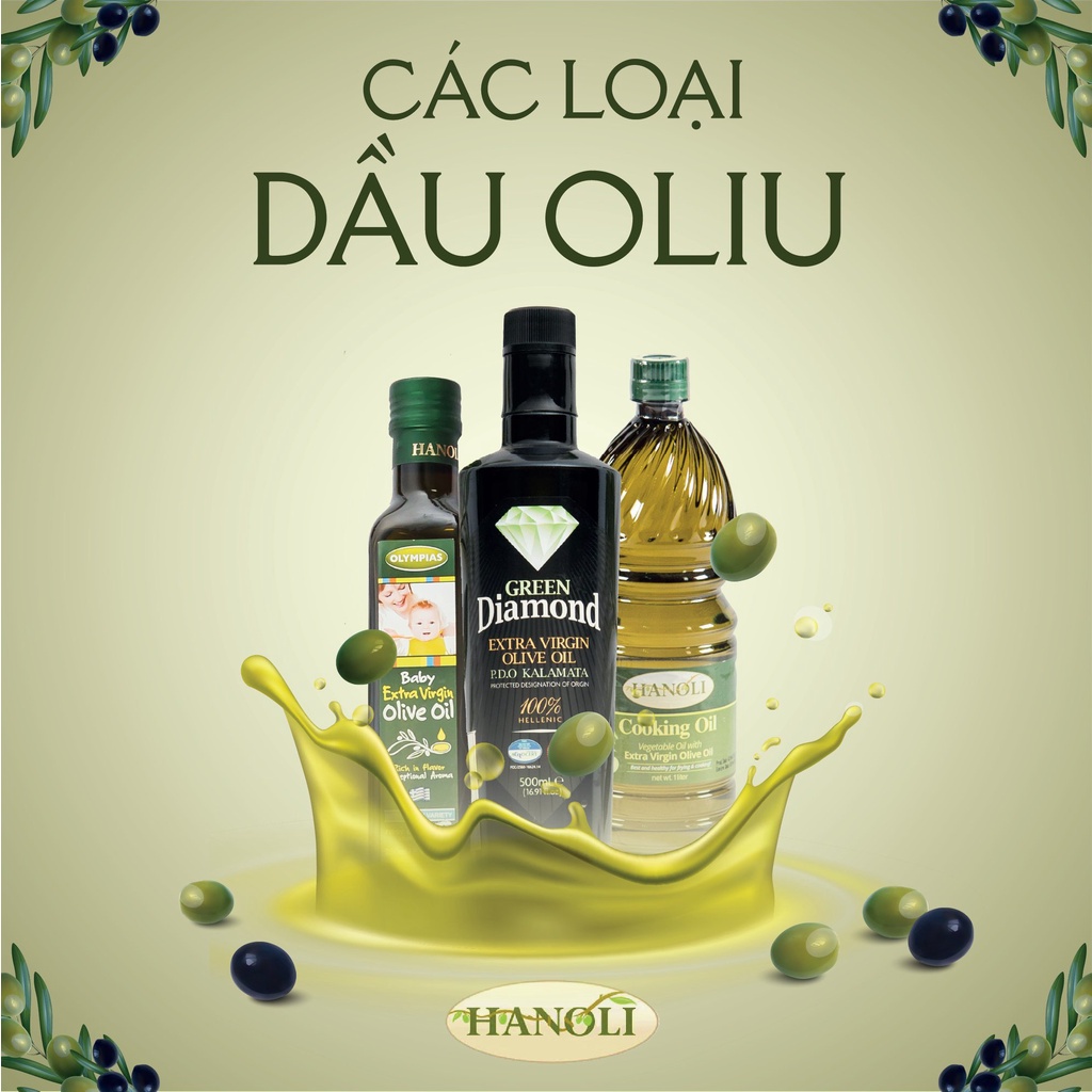 Dầu Oliu Siêu Nguyên Chất Olympias/ Extra Virgin Olive Oil 500ml Nhập Khẩu Nguyên Chai Hy Lạp