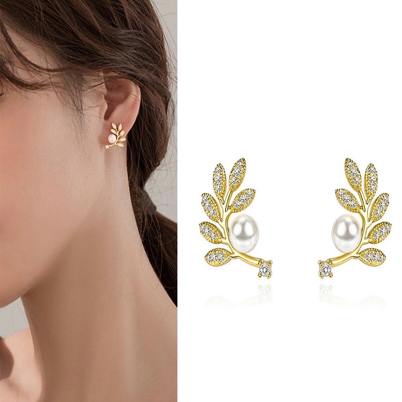 Bông Tai Bạc Đính Hạt Ngọc Trai Nụ 5ly Kiểu Dáng Hiện Đại, Sang Trọng - Ngọc Trai Trường Thịnh