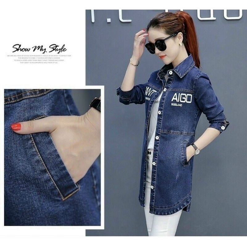 ÁO KHOÁC JEAN FORM DÀI SANNT AIGO