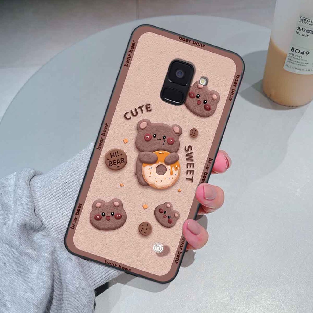 Ốp Samsung A8 2018 / A8 Plus/ A8+ bear brick, gấu đáng yêu, dễ thương