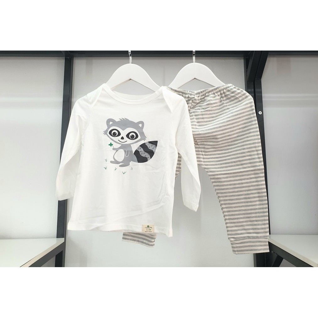 Bộ Sơ Sinh vải mỏng Hàn Quốc Dài Tay LITIBABY cho bé trai, bé gái size 3-36 tháng -H5500