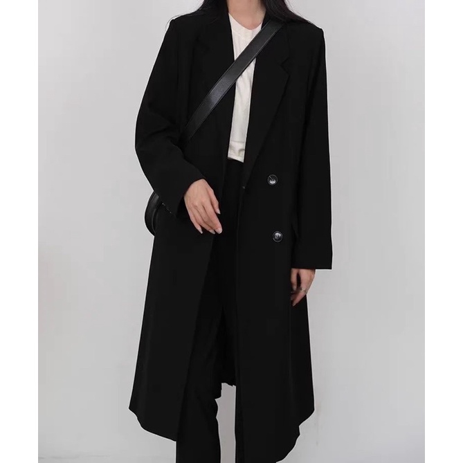 Áo Khoác Măng Tô Blazer Dáng Dài, Áo Vest Blazer Dáng Dài Màu Nâu Tây Phong Cách Sang Chảnh_ Hàng Order QCCC