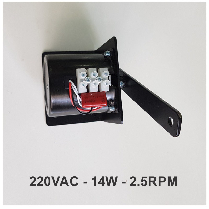 Motor đảo trứng giảm tốc 220VAC - Tốc độ 2.5RPM  - Bao gồm tay quay và gá đỡ