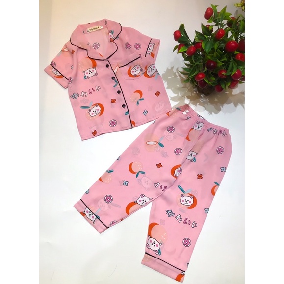 bộ pijama tay ngắn quần dài cho bé lụa mango