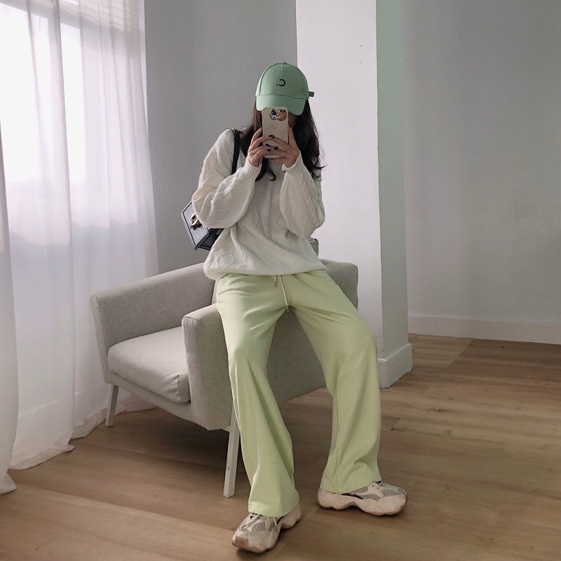 Quần Dài Lưng Cao Ống Rộng Thời Trang Cho Nữ