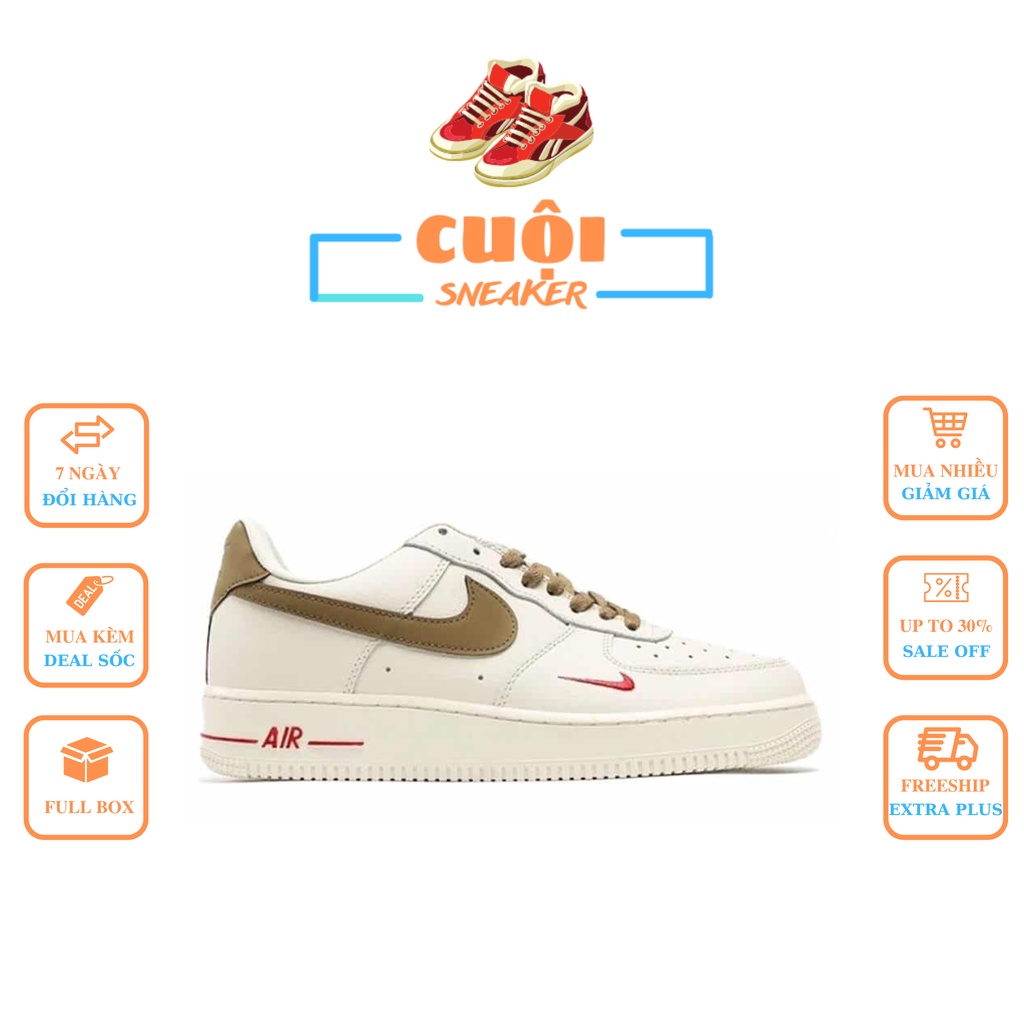 Giày Thể Thao Sneaker Nam Nữ 𝗔𝗙𝟭 Vệt Nâu, Giày AF1 Air force 1 Vệt Nâu Full Size Full Box Bill