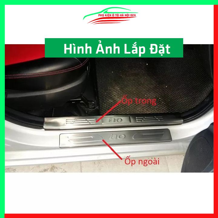 Bộ nẹp bước chân inox ô tô Hyundai I10 2014-2021 chống trầy làm đẹp ô tô