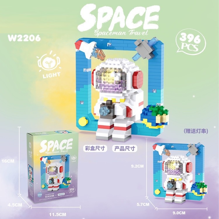 Lego mô hình lắp ghép phi hành gia vũ trụ phát sáng, Lego mini nhân vật hoạt hình, đồ chơi giáo dục 3beehome