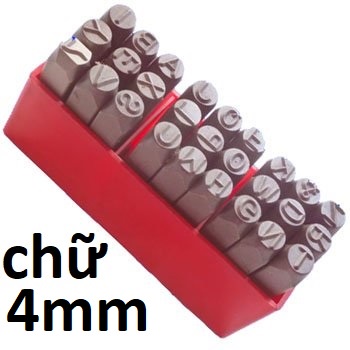 Bộ đóng chữ và số 4mm/ 3mm/ 5mm/ 6mm/ 8mm, chất liệu thép, đóng trên kim loại
