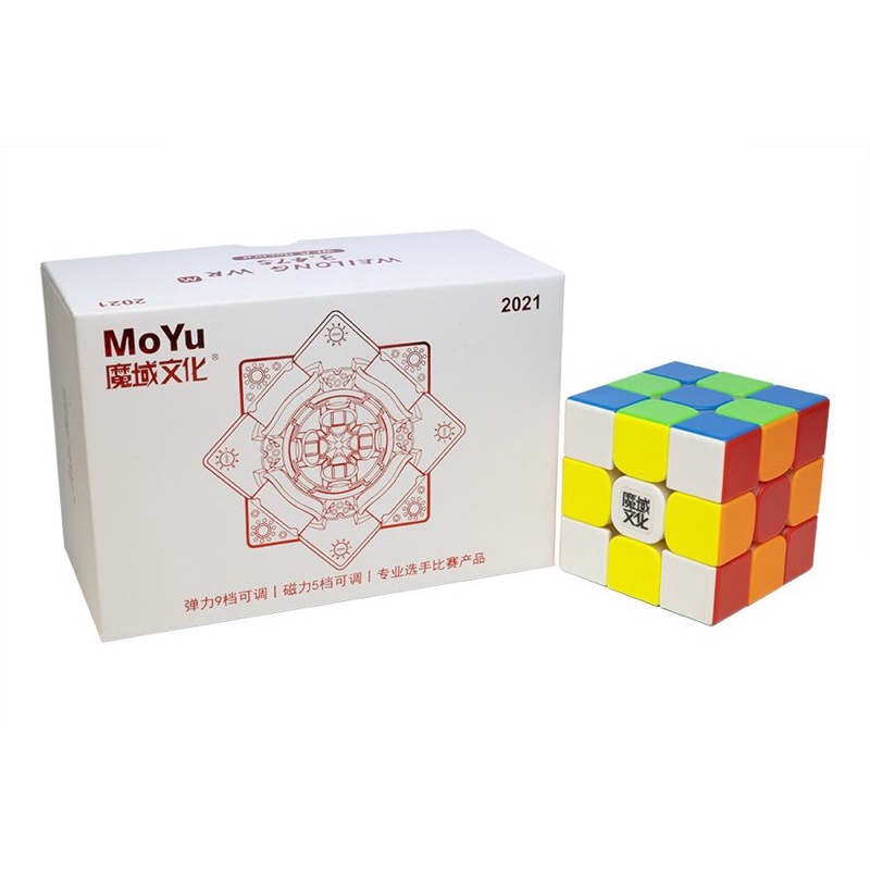 Rubik 3x3❤️Rubik MoYu Weilong WRM 2021 3x3x3 Stickerless Flagship có nam châm cao cấp - Rubik chính hãng