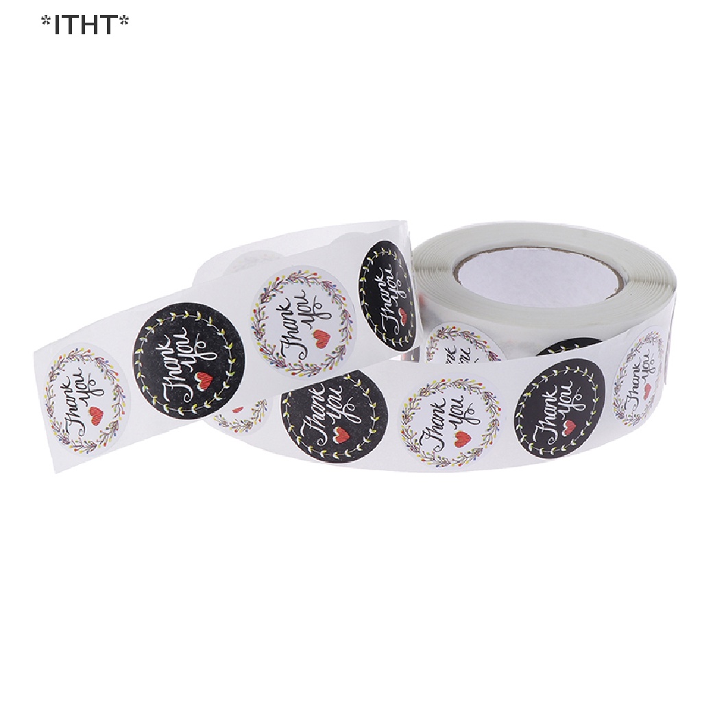 Cuộn 500 Miếng Dán Niêm Phong Bao Thư In Chữ Thank You Độc Đáo Tiện Dụng
