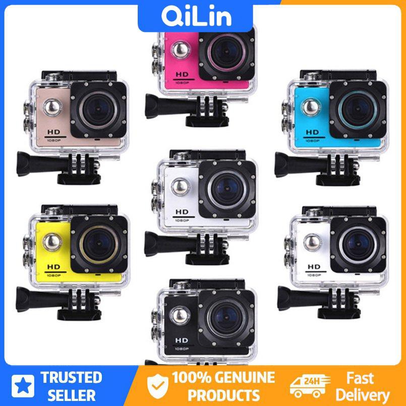 1 Set Camera Hành Trình 30m Bằng Nhựa Chống Thấm Nước Mini Dv 1080p Gắn Mũ Bảo Hiểm Xe Đạp / Xe Hơi