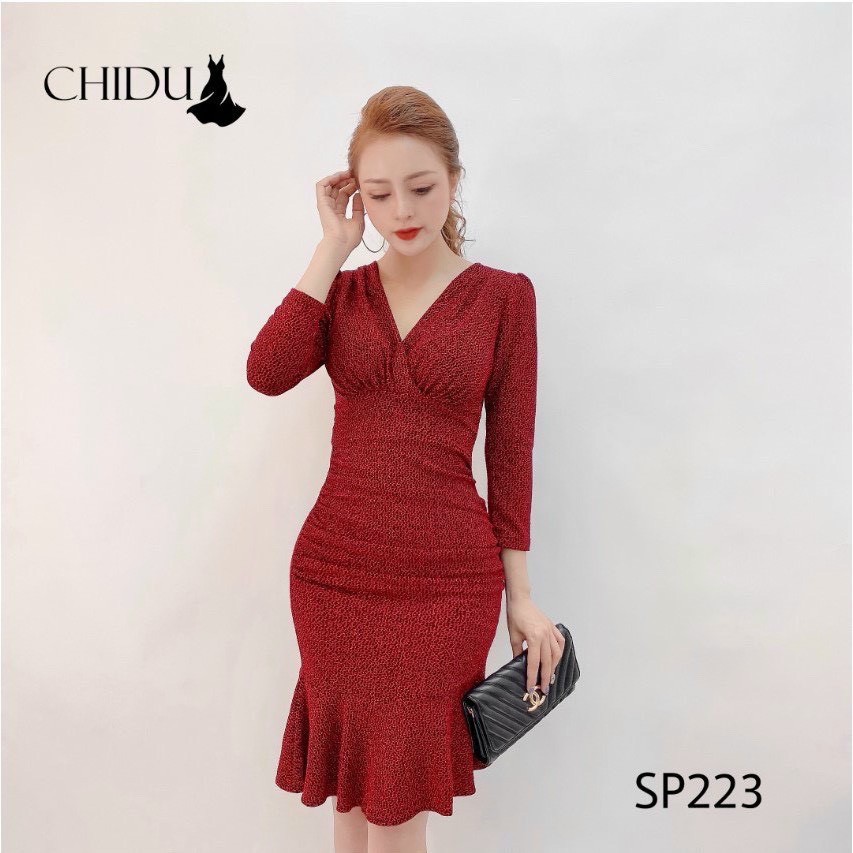 Váy Len Nhủ Nữ, Đầm Cổ Đắp Chéo Tay Dài Đuôi Cá 2 Lớp Vải Mềm Cực Êm Form Body Siêu Tôn Dáng. | BigBuy360 - bigbuy360.vn