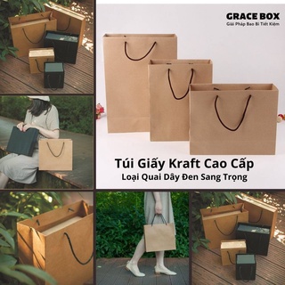 {Giá Sỉ} Combo 10 Túi Giấy Kraft Quai Vải Cao Cấp Sang Trọng - Công Ty Bao Bì Grace Box