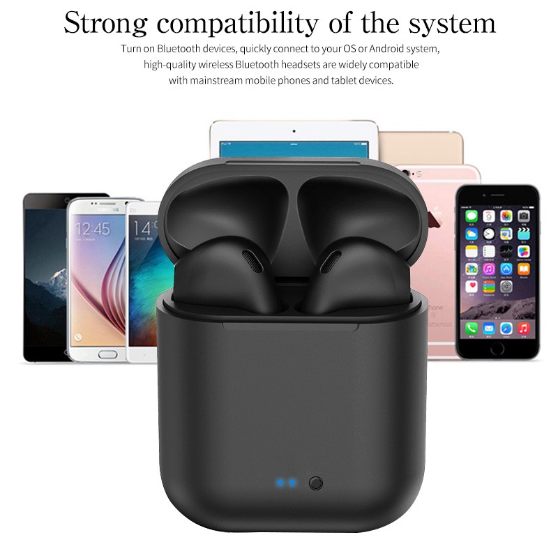 【Đồng hồ thạch anh miễn phí】Tai nghe Bluetooth không dây i7s TWS âm thanh cực hay kèm hộp sạc