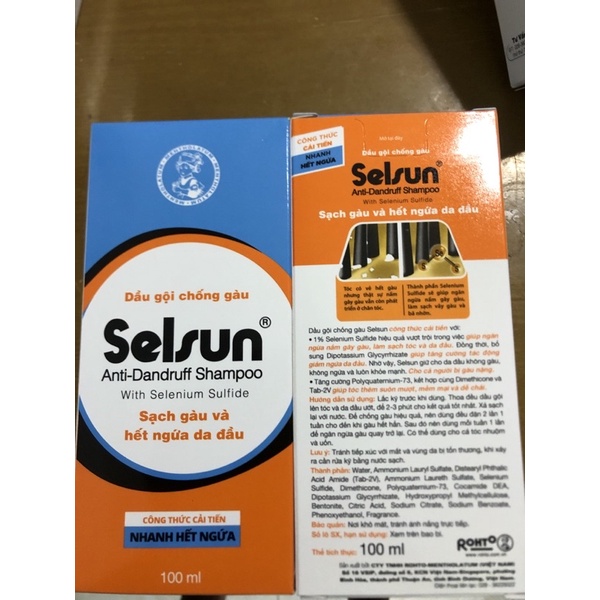 Bộ Dầu gội và dầu xả selsun công thức mới 1% Selennium Sulfide 100ml