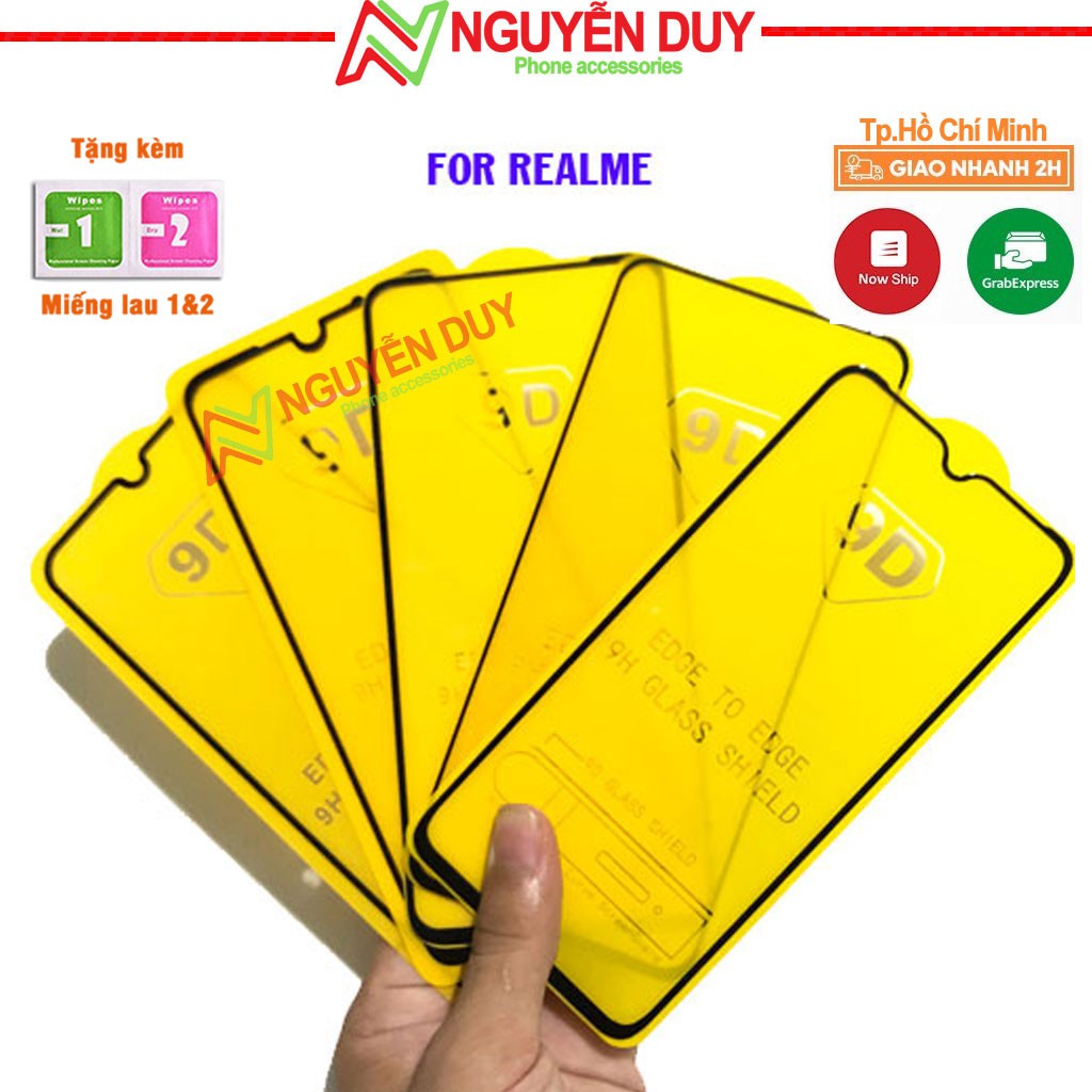 Kính cường lực Realme 7,7i, 7Pro/ Realme 5Pro, 3Pro, 2 Pro/ Realme 3/ Realme C3/ Realme C2,C1 /Realme X2, XT-Full màn 9D