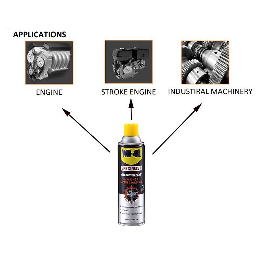 Chất tẩy nhờn dầu mỡ mạnh mẽ WD-40 450ml Machine &amp; Engine Degrease