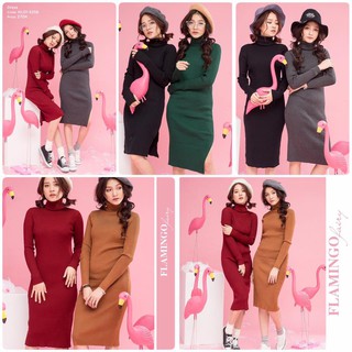 VÁy len cổ lọ và cổ lọ xẻ đùi