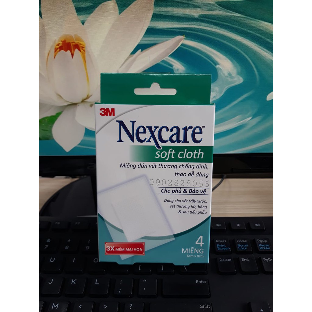 MIẾNG DÁN BẢO VỆ VẾT THƯƠNG CHỐNG DÍNH VẢI MỀM NEXCARE SOFR CLOTH 3M (6x8cm). HỘP 4 MIẾNG - HÀNG CHÍNH HÃNG