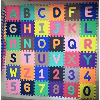 Bộ 36 miếng xốp gồm số và chữ cái cho bé vừa chơi vừa học (25cm x 25cm)