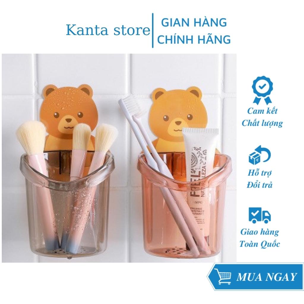 Cốc gấu dán tường để bàn chải đánh răng hình gấu có lỗ thoát nước tiện lợi[RẺ VÔ ĐỊCH]