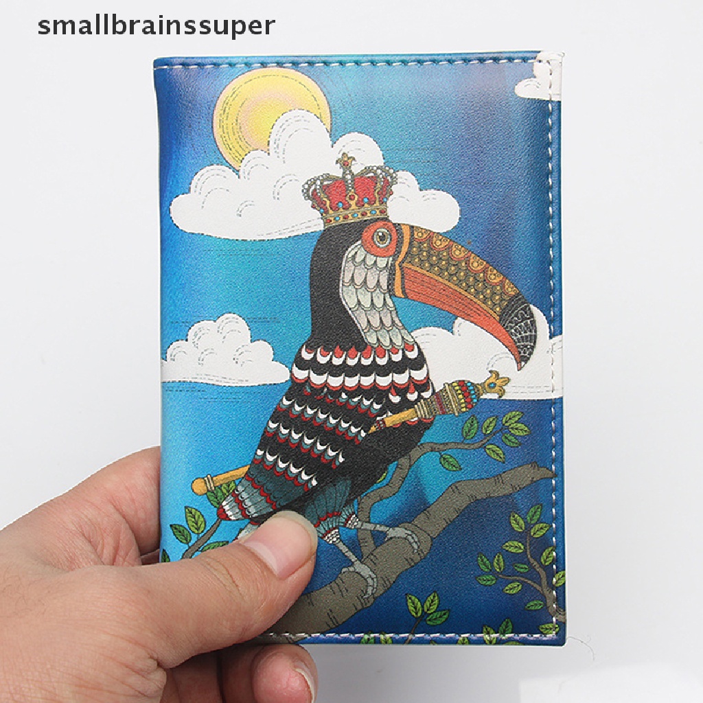 Smallbrainssuper Cartoon Animal Cat Travel Passport Cover Women Men Credit Card Holder Sleeve SBS